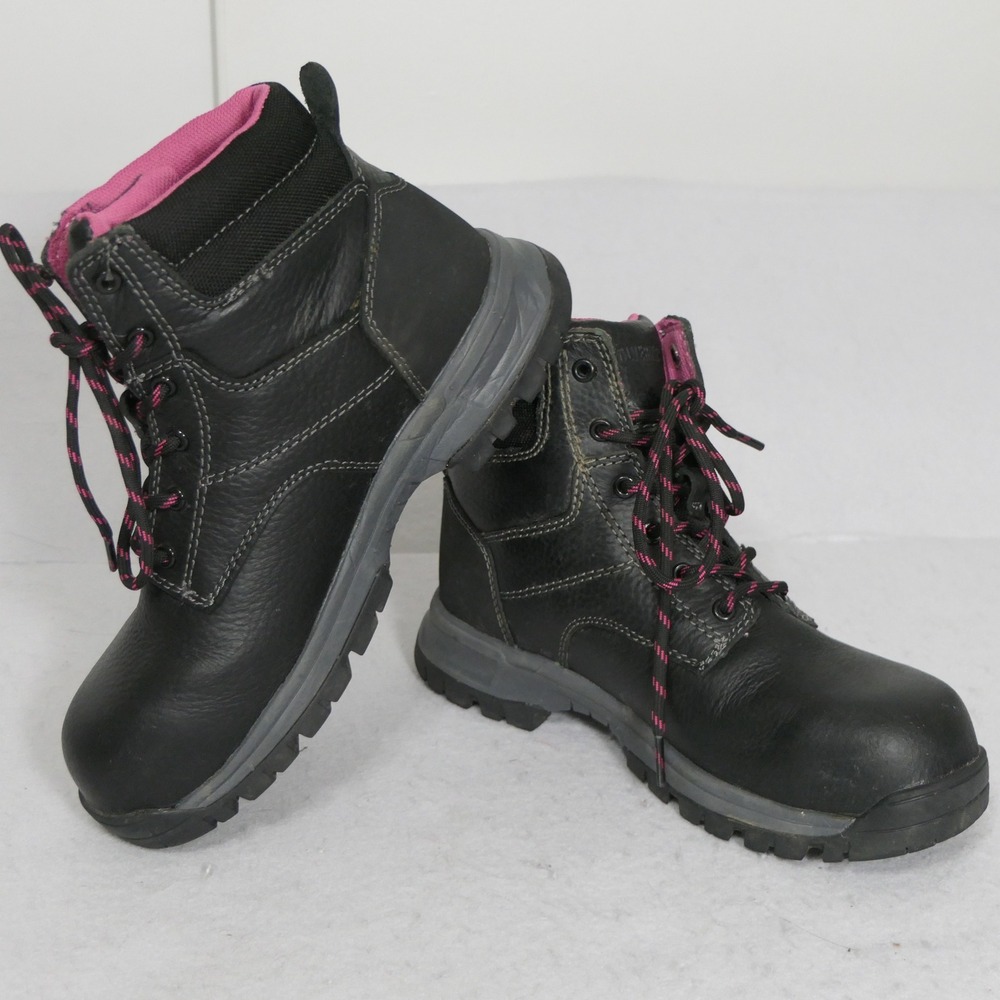Wolverine Womens Boots 7 Black Pink Waterproof Work Safety Toe ASTM F2413-18
